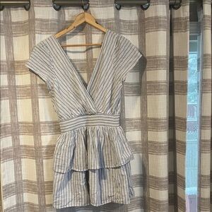 American Eagle Outfitters Blue and White Striped Top